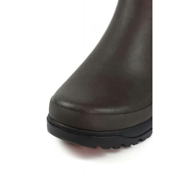 Grisport GriSport Groundwater Mens/Womens Unlined Stable Fishing Hunting Farm Wellies Boots, close-up of the toe area showing the durable, waterproof material and slip-resistant sole.