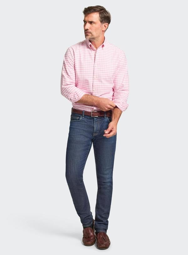 Button Down Oxford Shirt - Pink Check