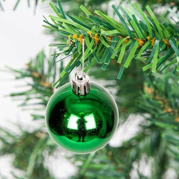 Shatchi 5cm Shatterproof Dark Green Christmas Bauble Set, 9 or 18 Piece Festive Tree Decorations