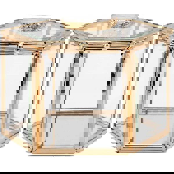 Maison des Cadeaux Hexagonal Glass Agate Jewellery Display Box