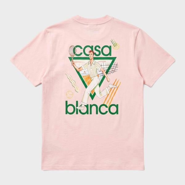Casablanca Logo Tennis Club Icon T-Shirt Pink
