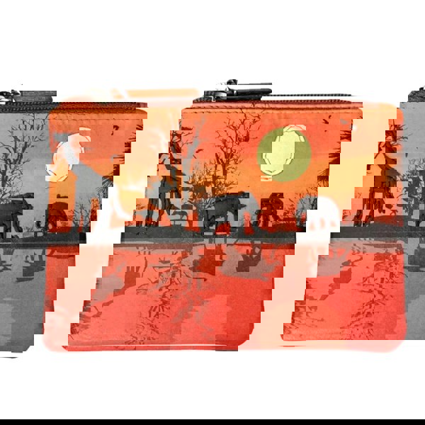 Mala Leather Savanna Safari Elephants & Giraffes Leather Coin Purse