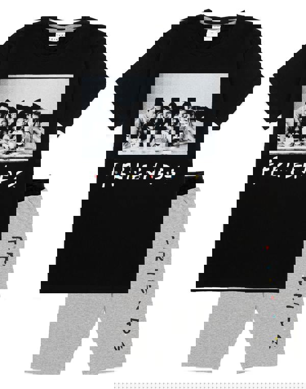 Friends Womens Black Short Sleeve Cycling Short Pyjama Set