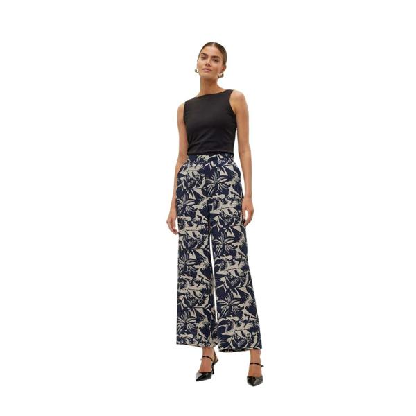 Vero Moda Womens/Ladies Wide Leg Trousers - Navy Blazer - 