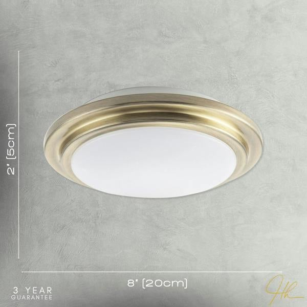 Modern Chic Antique Brass Flush LED Bathroom Ceiling Light Fitting Image 7