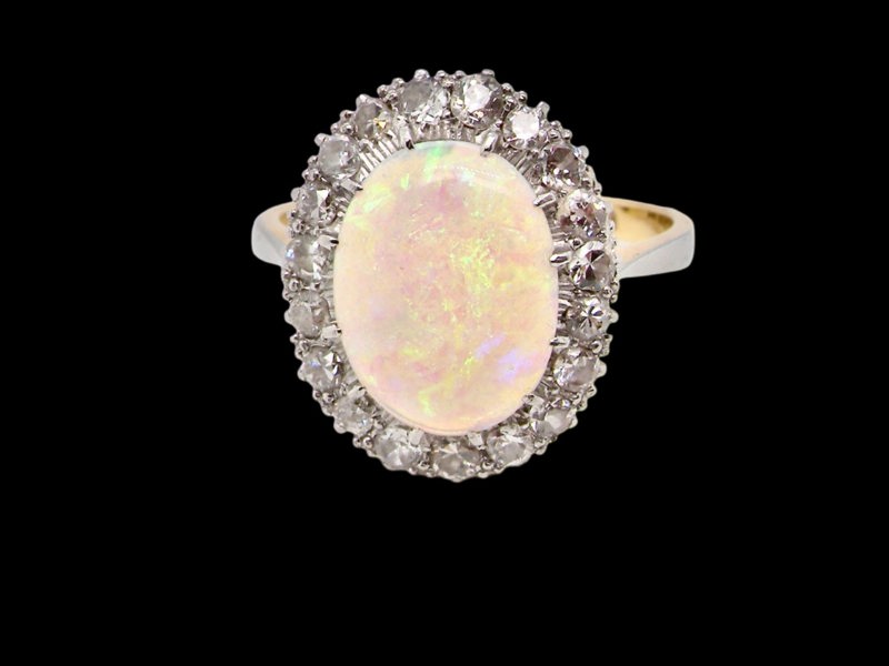 Vintage Tom 18 Carat Gold Opal & Diamond Ring