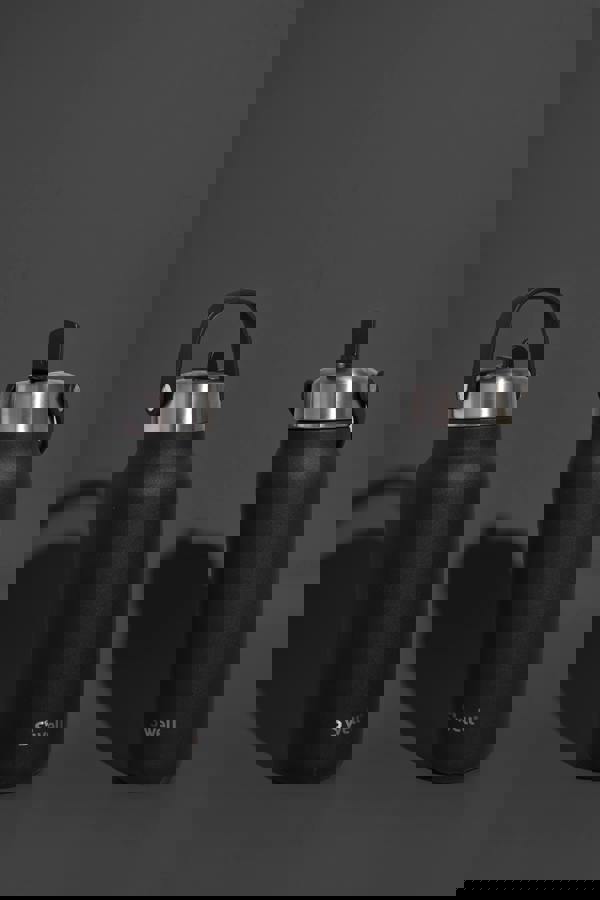 S'well Explorer Onyx Tumbler with Flip-Straw Lid Insulated Flask, Black 700ml