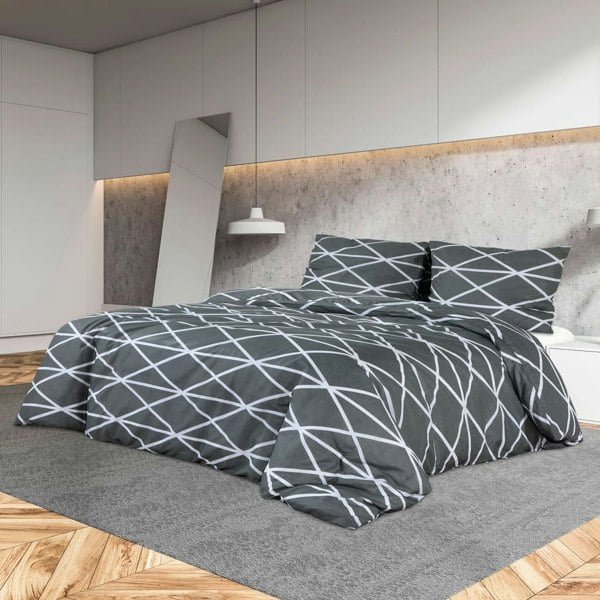 Berkfield Duvet Cover Set Grey 140x200 cm Cotton