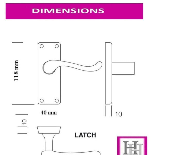 EDH Door Hardware Polished Chrome Victorian Scroll Door Handles – Lever Latch on Backplate – Pack of 4 Pairs