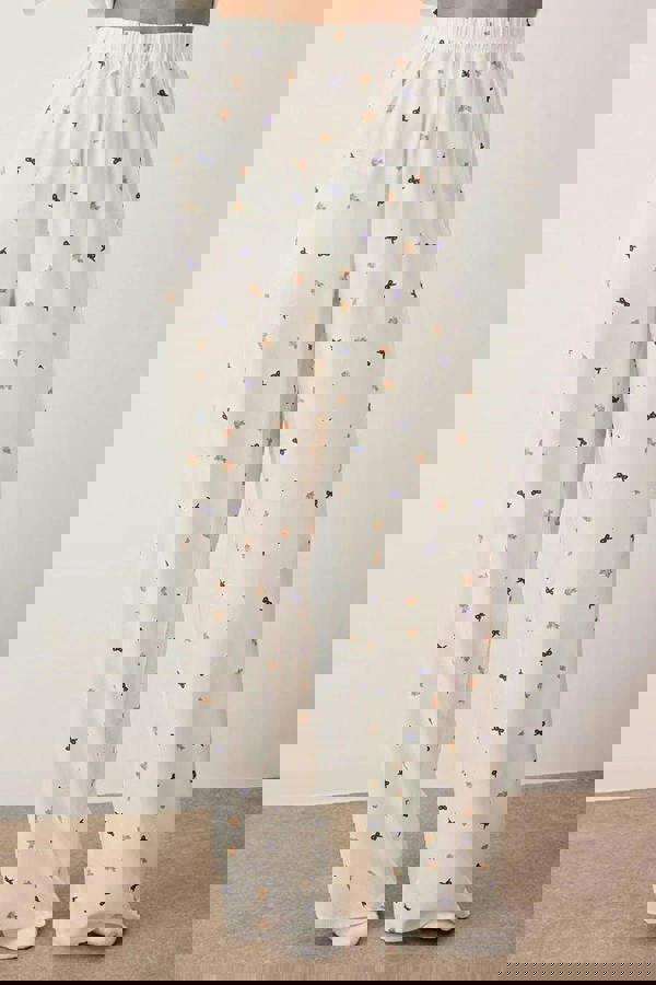 WOVCOR 2-Piece Printed Shally Woven Pajama Set