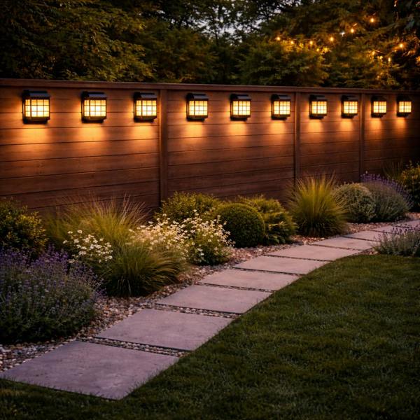 Gardenwize Pack of 2 Solar Fence Lights – Lantern Style LED Wall Lights