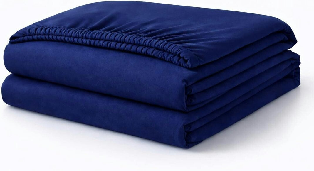 Night Zone Polycotton Fitted Sheet 25cm Deep – Soft Easy Care Elasticated Bedding - Navy
