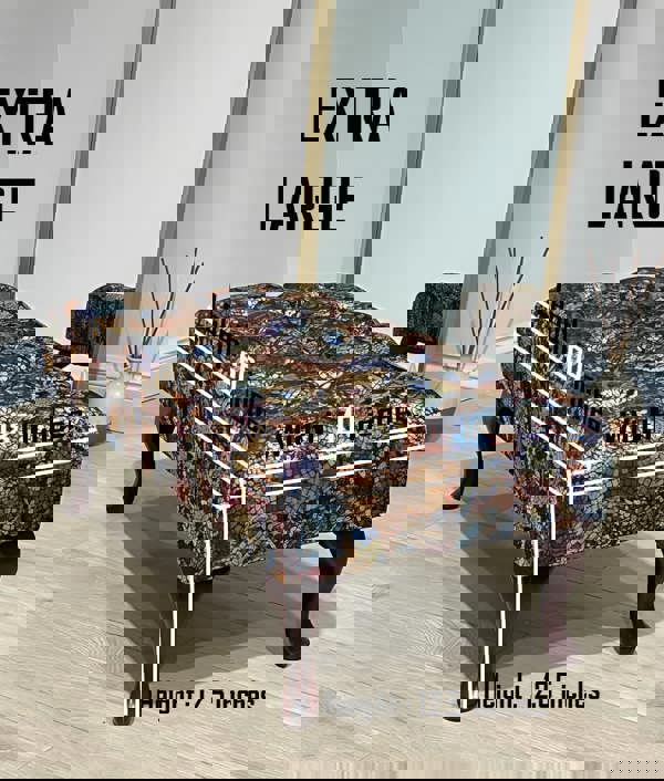 ISTOOLS Premium Stained Glass Footstool Ottoman – Stylish Seating Bench & Coffee Table (Non-Storage)