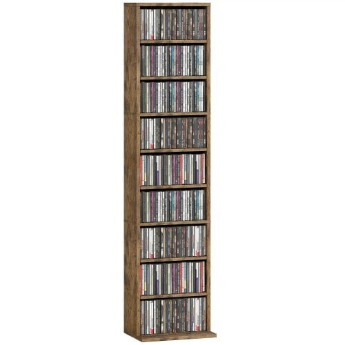 Wyld Haus Alste 140cm Wooden Rustic Brown Narrow Bookcase Storage Unit
