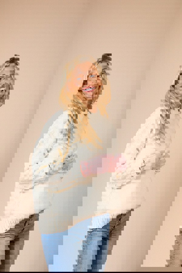 SVNX Bow Knitted Gloves In Pink