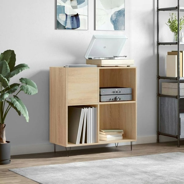 Berkfield Record Cabinet Sonoma Oak 84.5x38x89 cm Engineered Wood