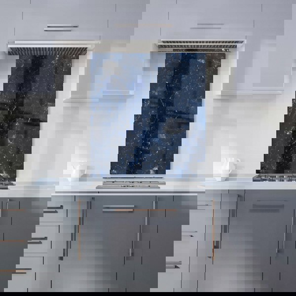 Warren Reed - Designer Ocean Blue Quartz Effect Kitchen Splashback