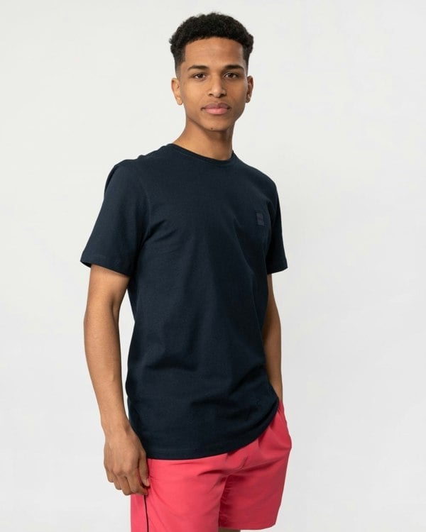 BOSS Orange Tales Mens Cotton-Jersey T-shirt With Logo Patch NOS - Dark Blue 404