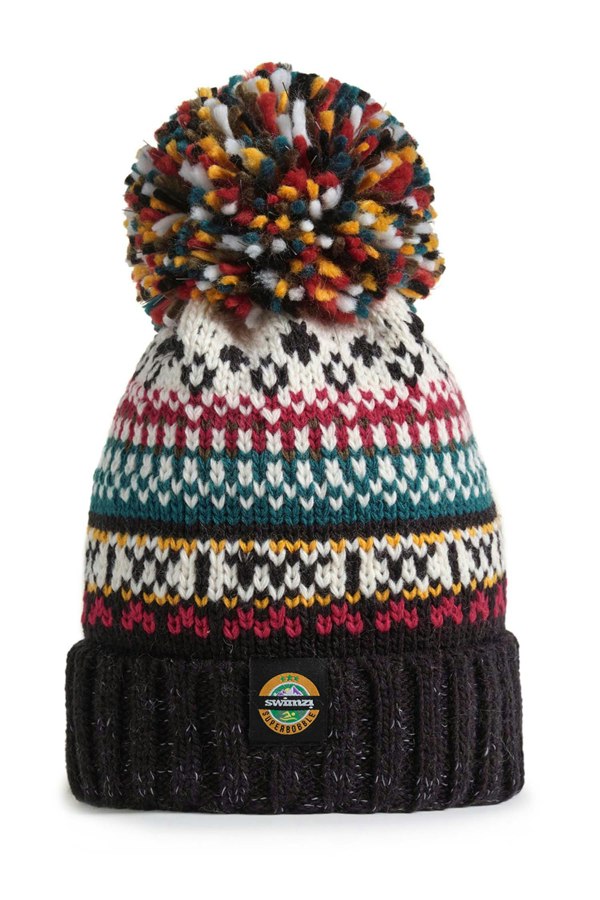 SuperBobble Nordic Knit Beanie Bobble Hat - Jet Black