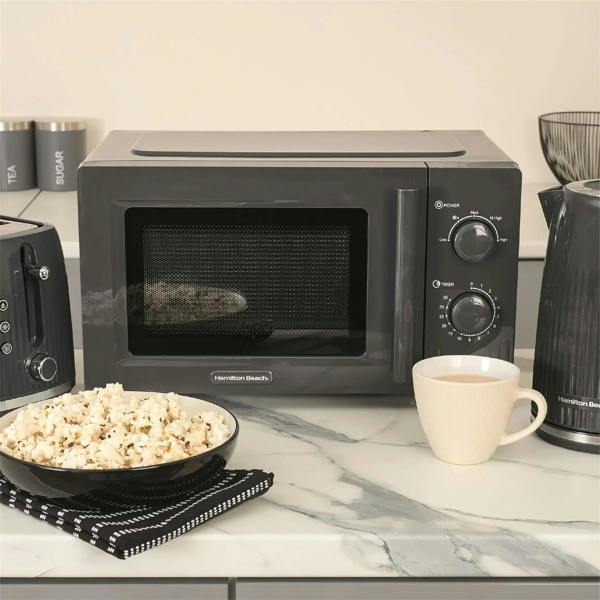 Hamilton Beach Miami Manual 800W Microwave - Charcoal Grey - Hamilton Beach UK