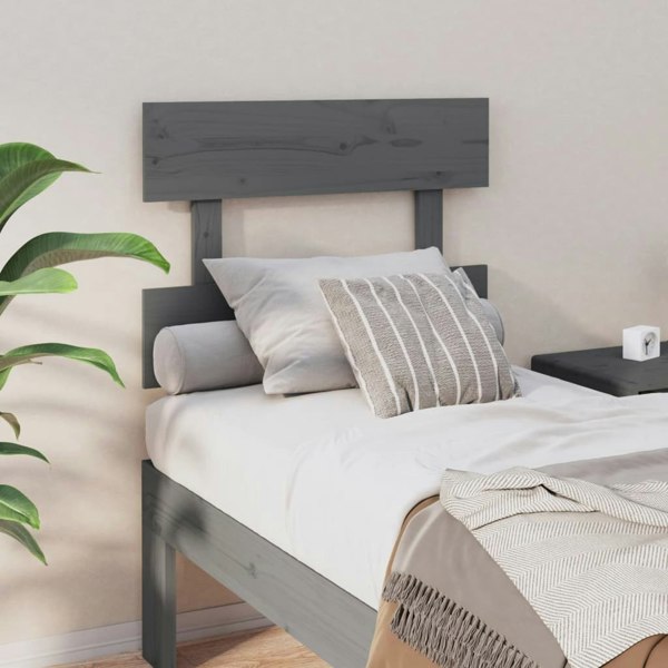 Berkfield Bed Headboard Grey 93.5x3x81 cm Solid Wood Pine