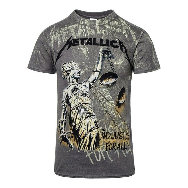 Metallica Unisex Adult And Justice For All Neon T-Shirt - Grey