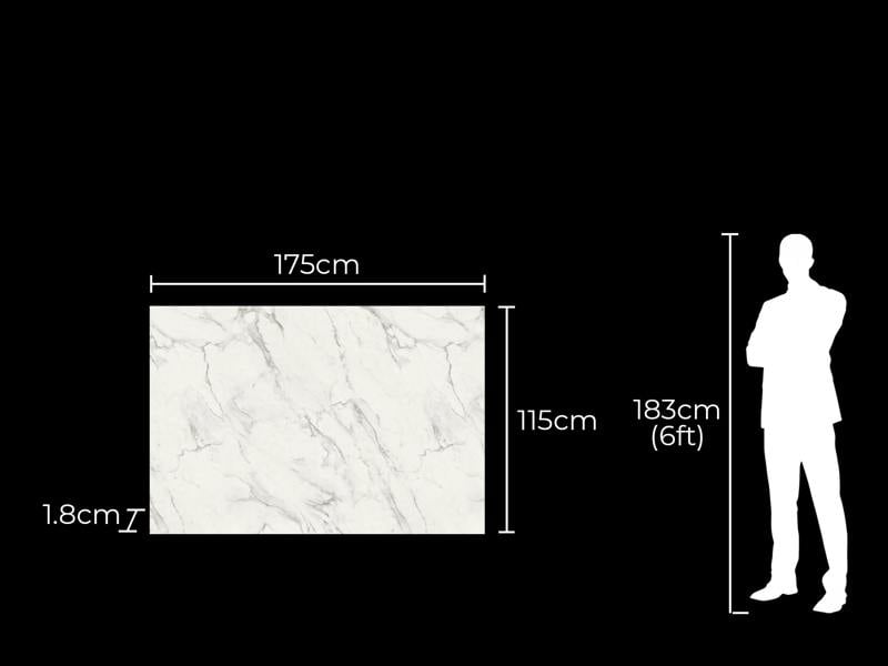 Acantha TV Backboard in White Marble Effect
