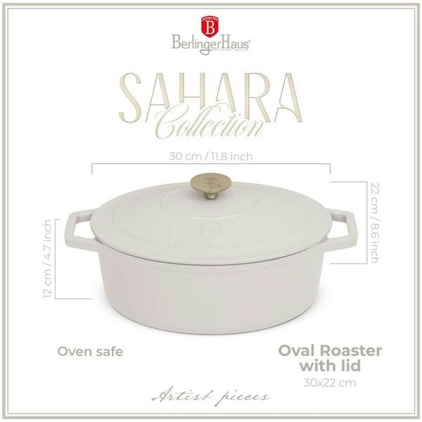 Berlinger Haus Oval Roaster 30 cm, Cast Iron Berlinger Haus BH6540 Sahara