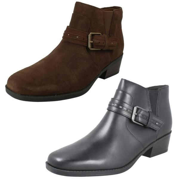 Clarks Ladies Clarks Block Heel Ankle Boots Danyelle Wish