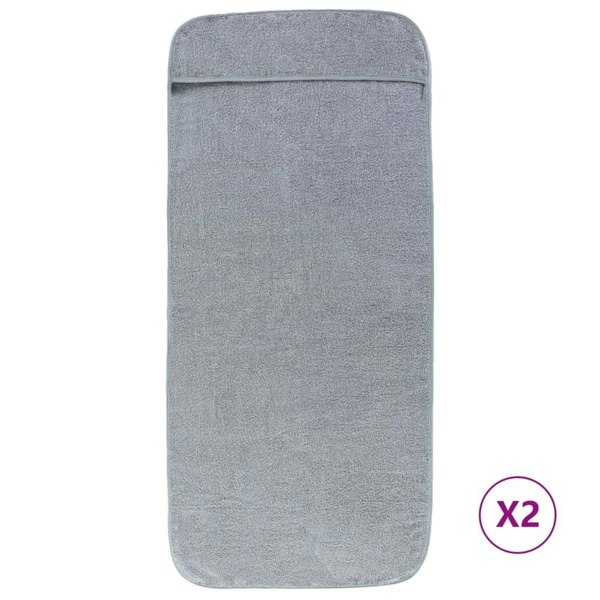 Berkfield Beach Towels 2 pcs Grey 60x135 cm Fabric 400 GSM