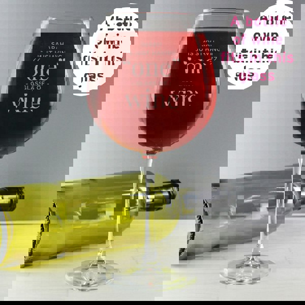 Personalised Memento Company Personalised 'One Glass' Bottle of Wine Glass