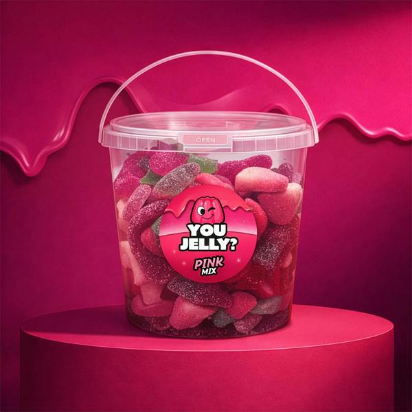 You Jelly 500g Pink Mix Bucket | You Jelly? | Jelly Sweets By Exploded Sweets