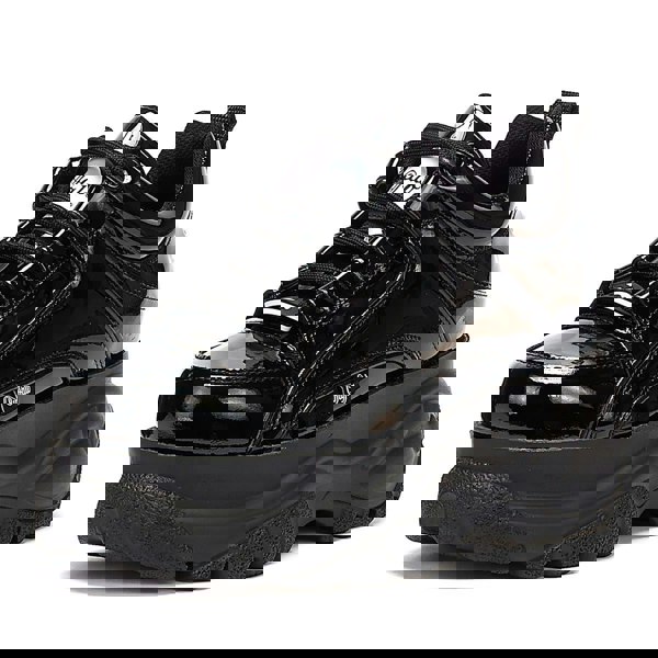 Buffalo London 2.0 Patent Womens Black Trainers