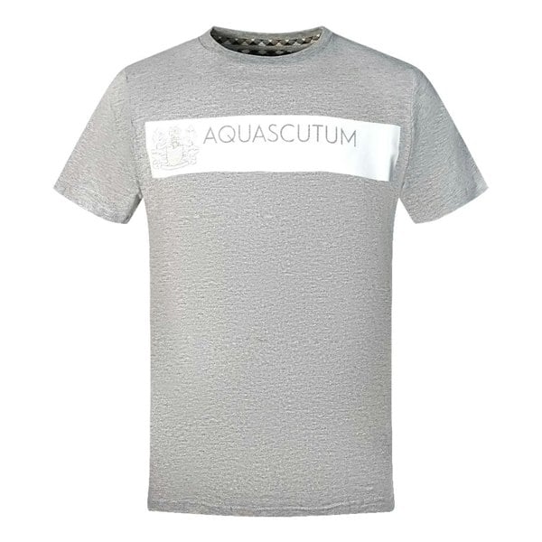 Aquascutum Block Brand Logo T-Shirt - Grey