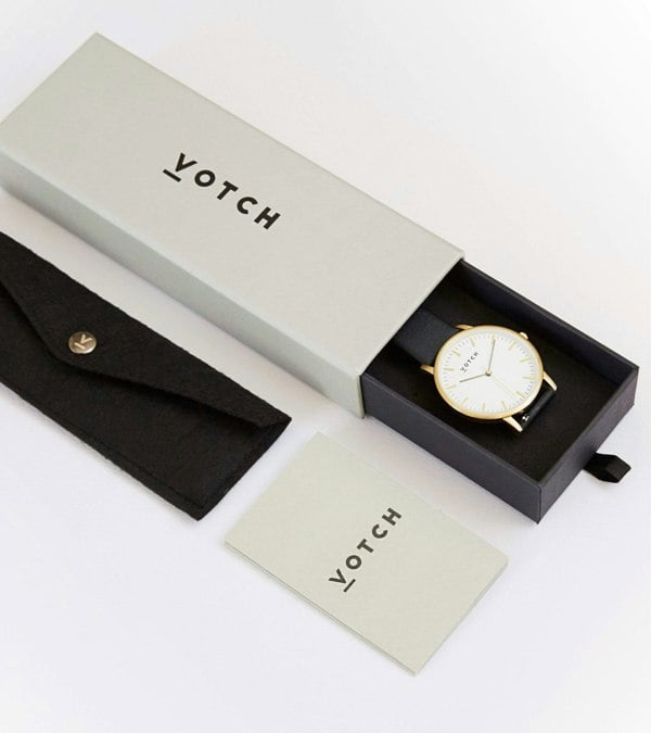 Votch Gold & Black Watch | Petite