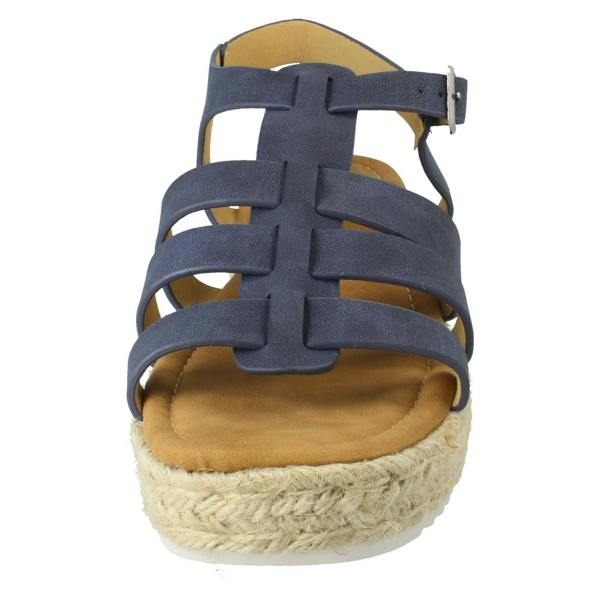 Savannah Ladies Savannah Buckle Ankle Strap Wedge Sandals F12097