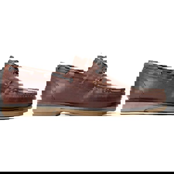 Base London Stern Leather Men's Burnt Brown Boat Shoes