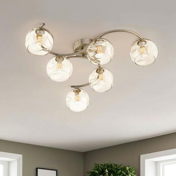 Pagazzi Lighting Kaitlin 6-Light Antique Brass Semi-Flush Ceiling Light