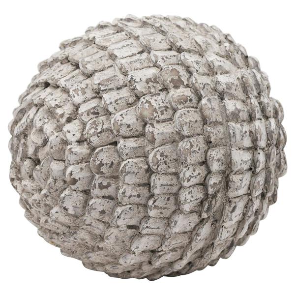 Hill Interiors Garda Antique Look Christmas Ornament - Off White/Stone - 