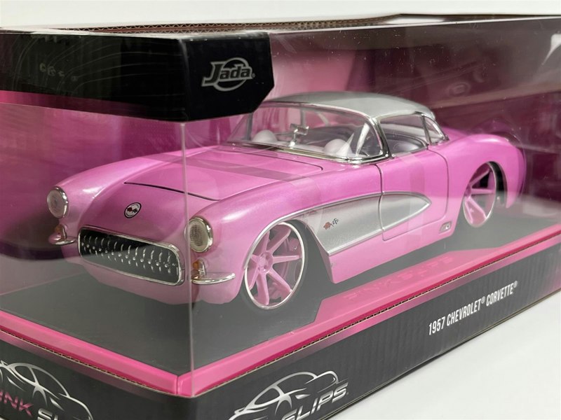 Jada 1957 Chevrolet Corvette Pink 1:24 Scale Pink Slips Jada 253293018