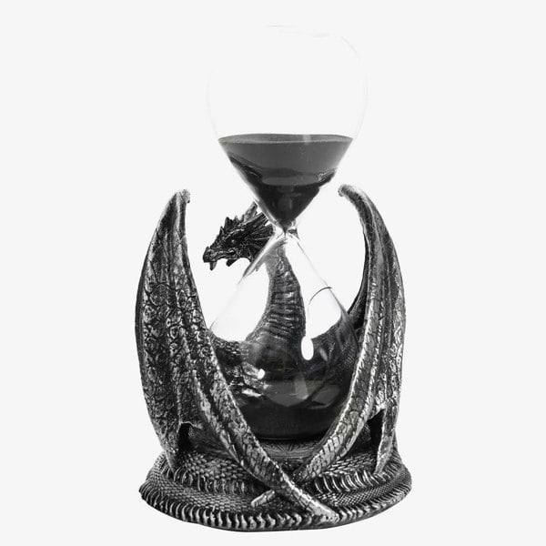 T. H. Baker Mystic Legends Silver Dragon Sand Timer Ornament 69531