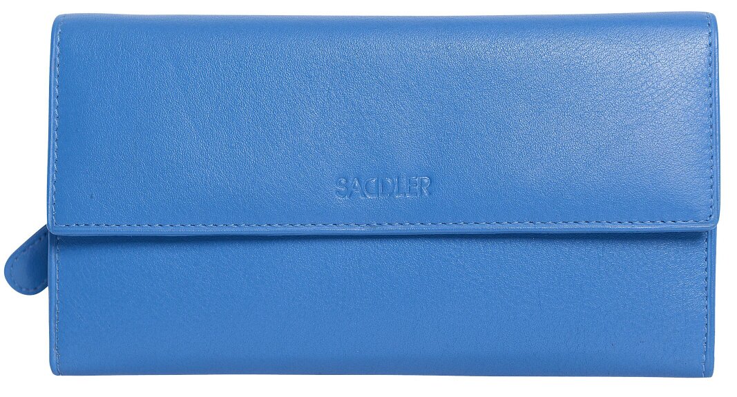 SADDLER ELLA Leather 18cm Trifold Purse - 20 Card Slots, Several Coin and Note Sections - RFID Protected