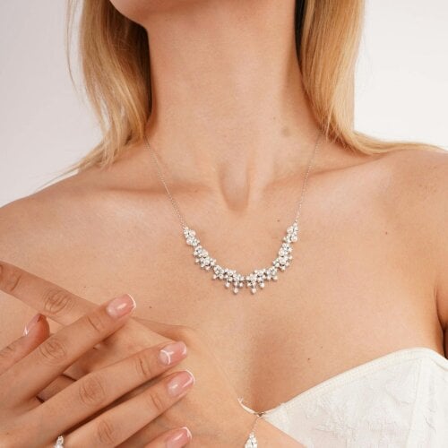 Spero London Pearl Radiance Sterling Silver Statement Necklace