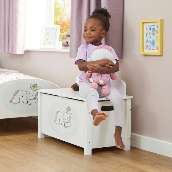 Liberty House Toys Kid’s Wooden Unicorn Toy Box