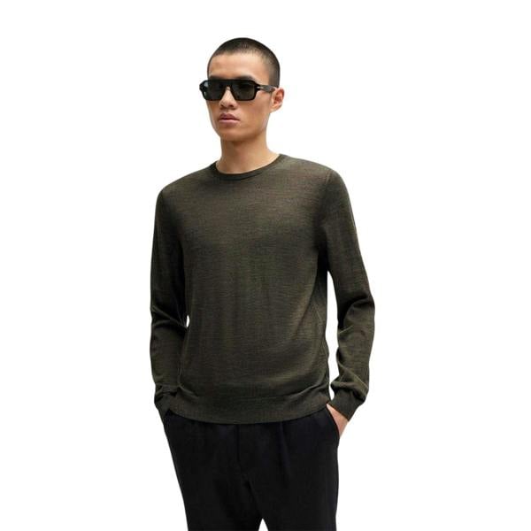 Hugo Boss Mens Leno Crew Neck Regular Sweater Top - White - 