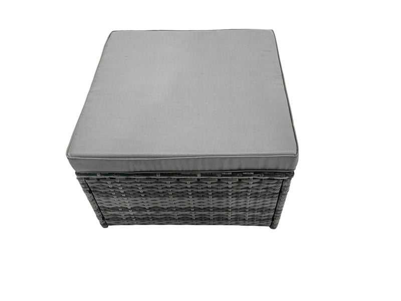 Fimous Outdoor Rattan Garden Furniture Set 10 Seater Patio Lounge Sofa Set with Armchair Square Coffee Table 2 Big Footstool Dark Grey Mixed