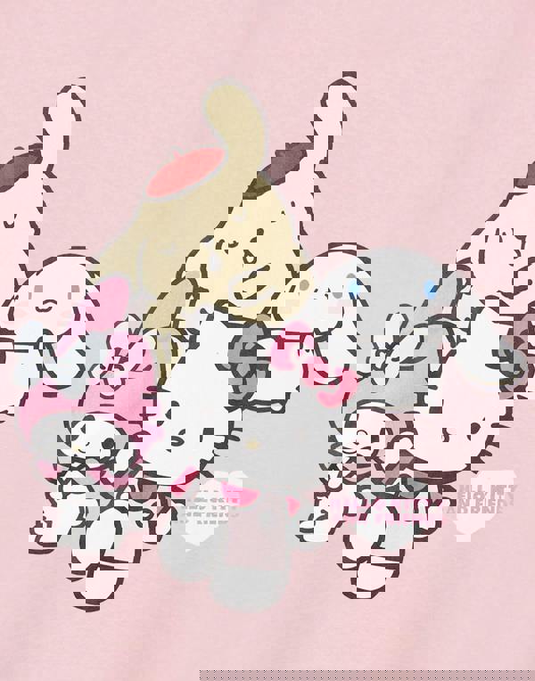 Hello Kitty Womens Pink Sanrio Friends Short Sleeved T-Shirt