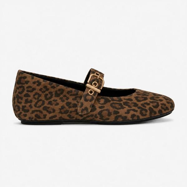 FitFlop DELICATO SUEDE LEOPARD Mary Jane in Brown