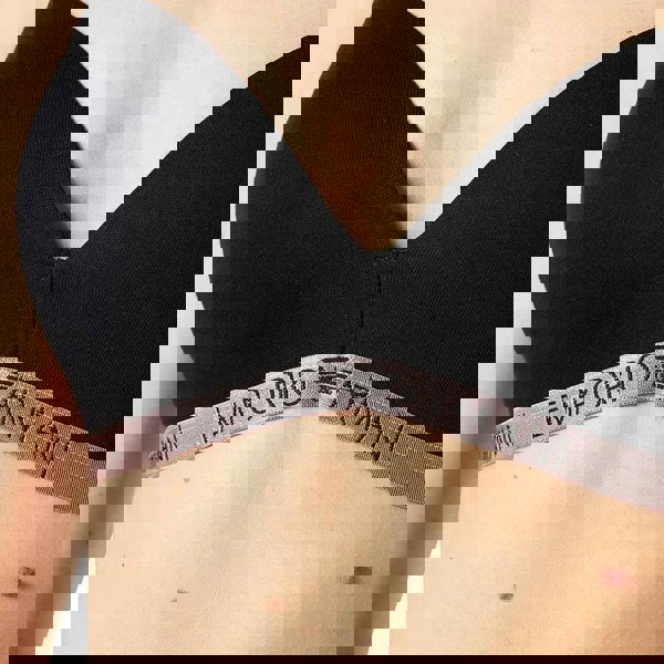 Emporio Armani Basic Cotton Padded Triangle Bra, Black