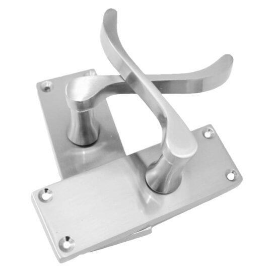 EDH Door Hardware Satin Chrome Victorian Scroll lever Latch Modern Door Handles, 6 Pairs